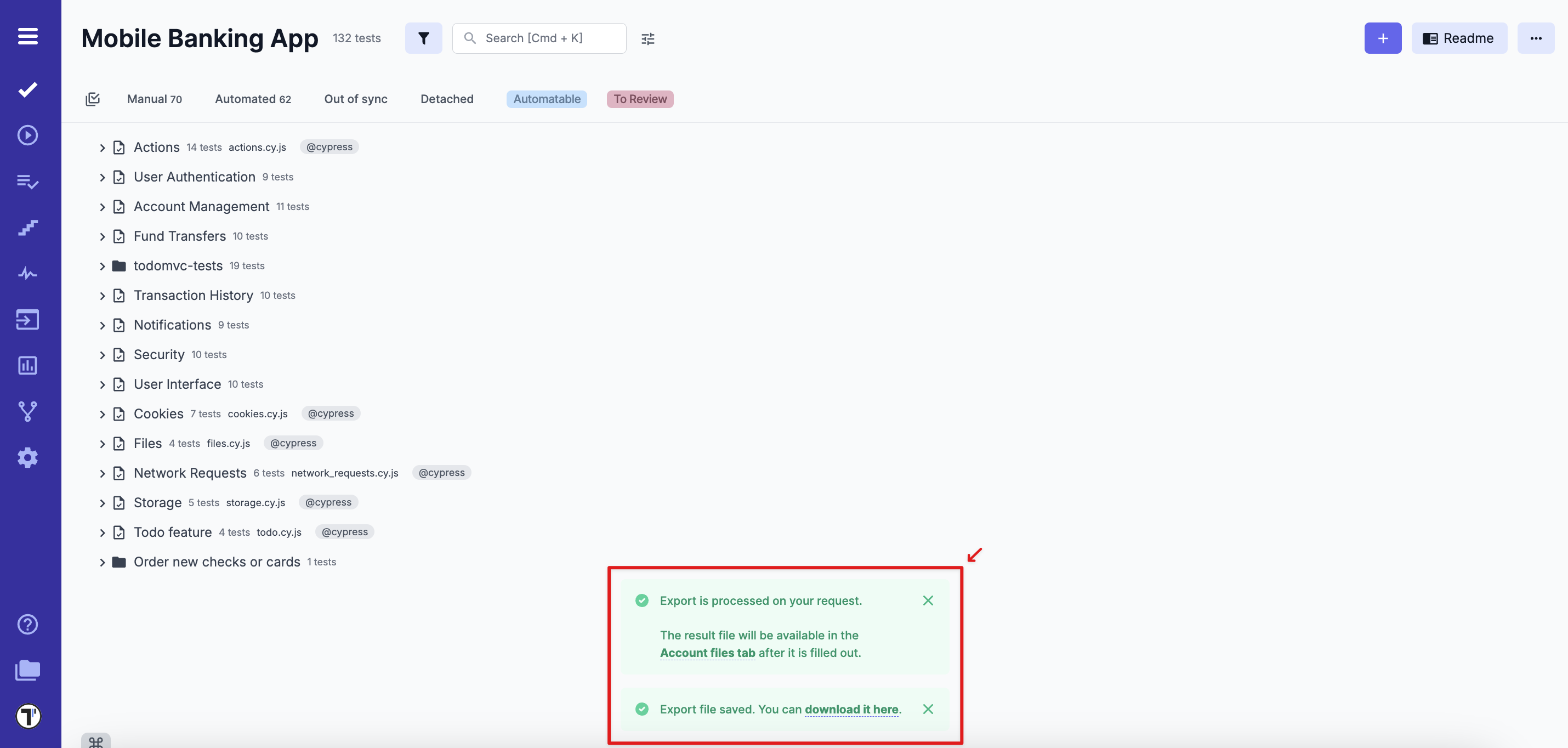 Account files and a link